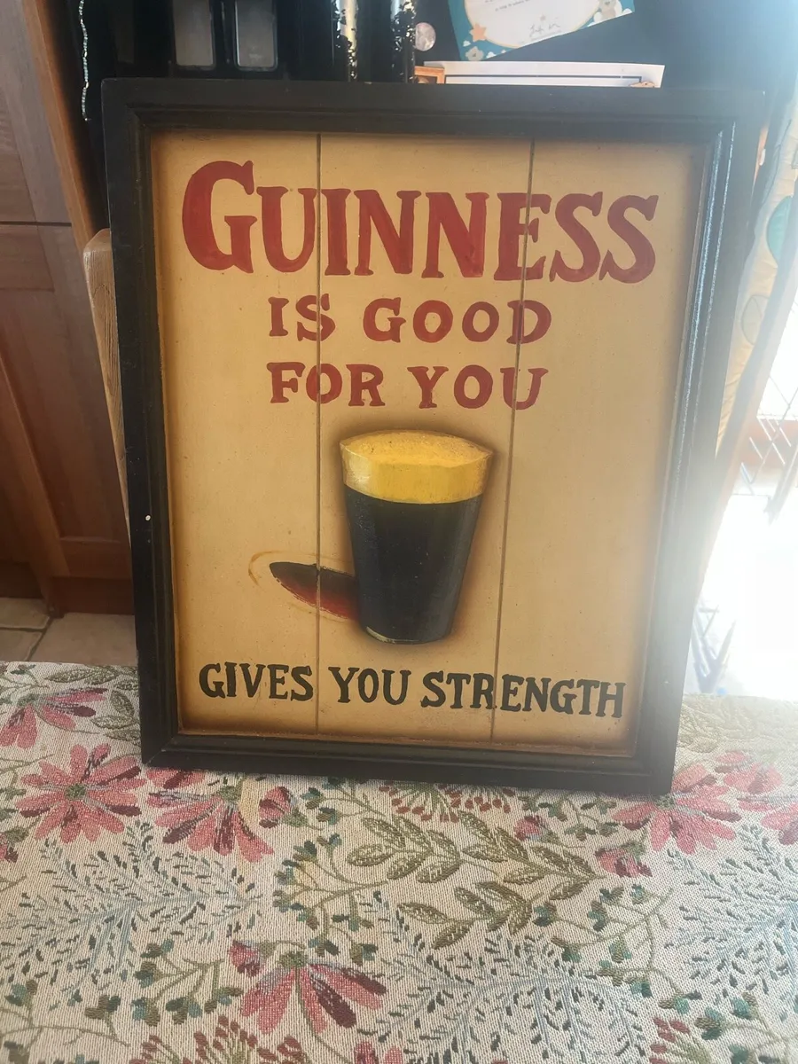 Guinness Wooden Raised Picture - Image 1