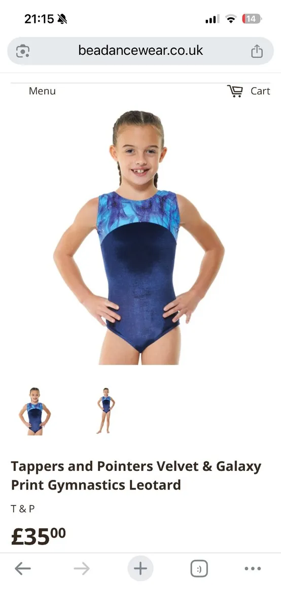 blue gymnastics leotard or could be used as swimmi - Image 4