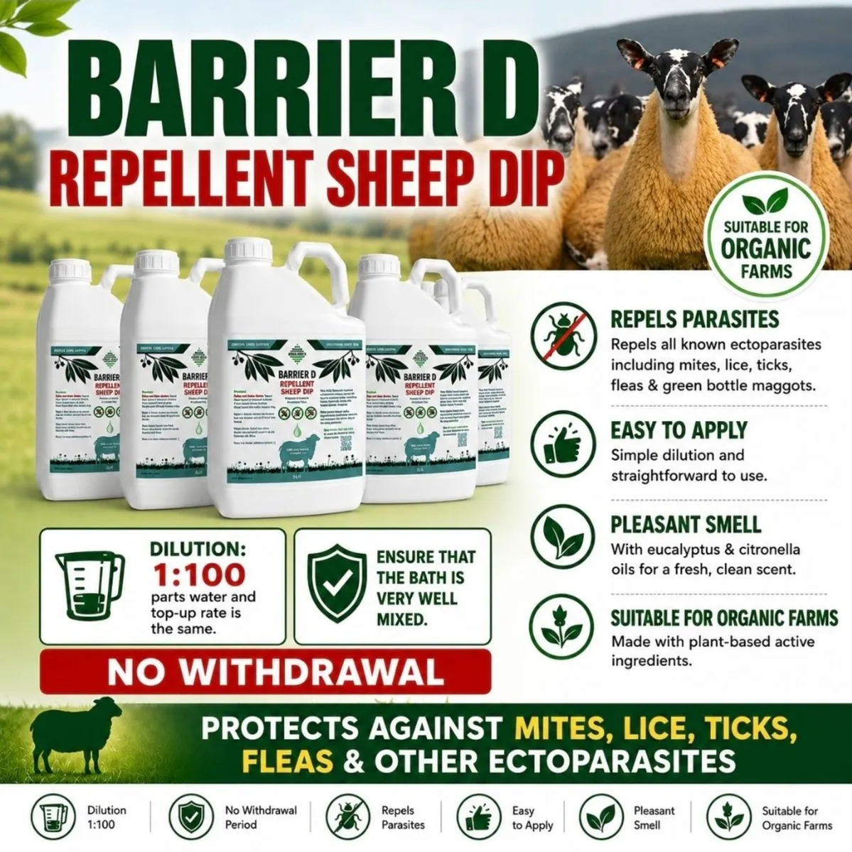 Organic Sheep Dip - by Barrier Animal Health. - Image 1