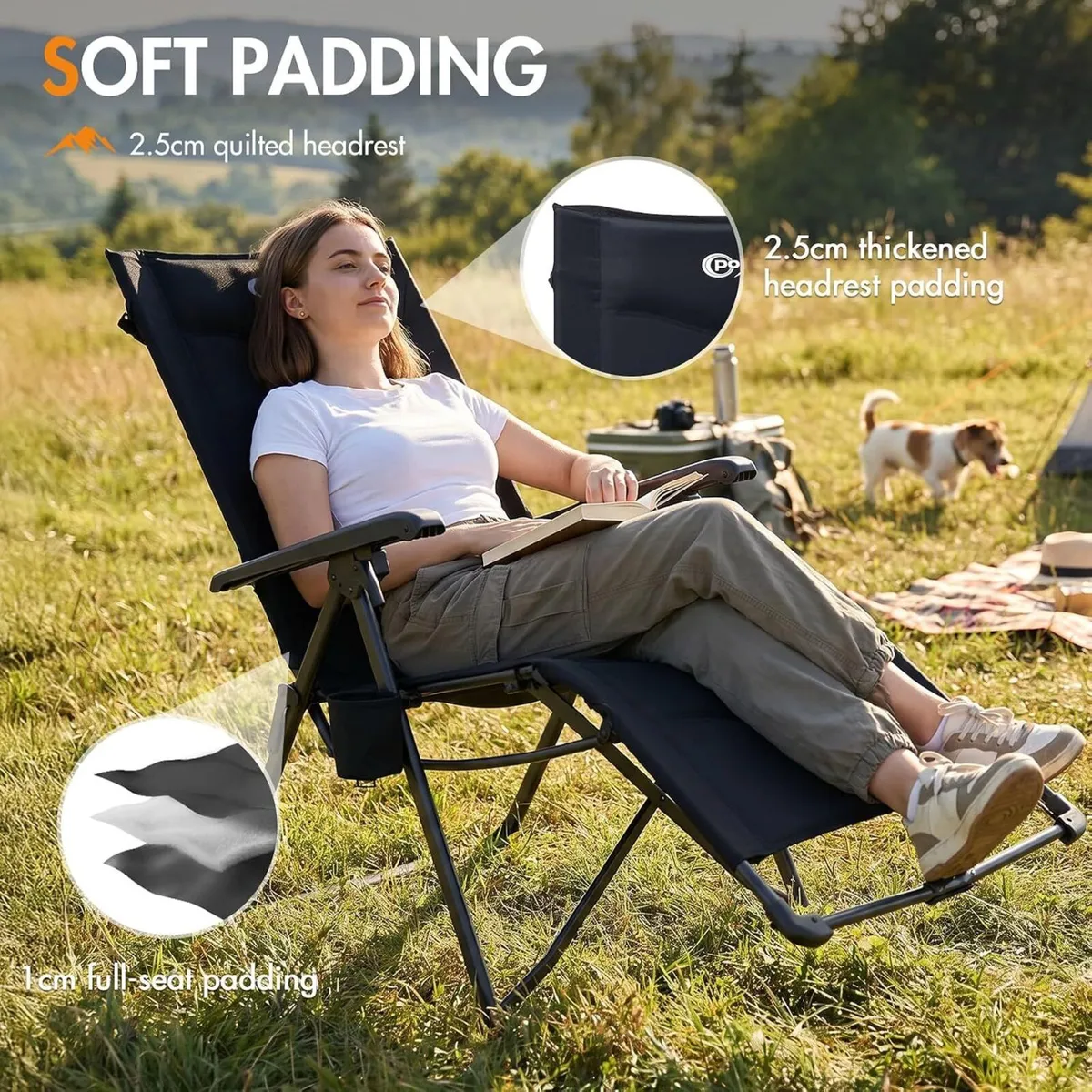 Portal Reclining Camping Chair Garden Chairs Sun - Image 4