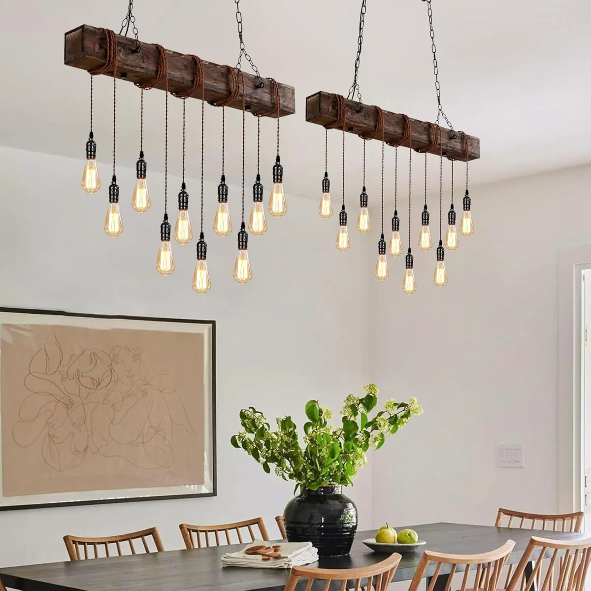 10-Lights Farmhouse Kitchen Island Pendant Light - Image 2