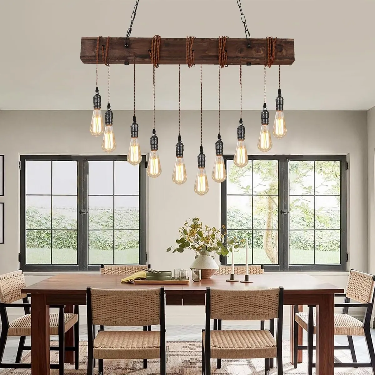 10-Lights Farmhouse Kitchen Island Pendant Light - Image 3