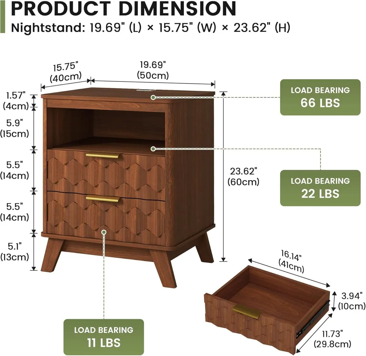 Bedside Table with Charging Station and Human - Image 2