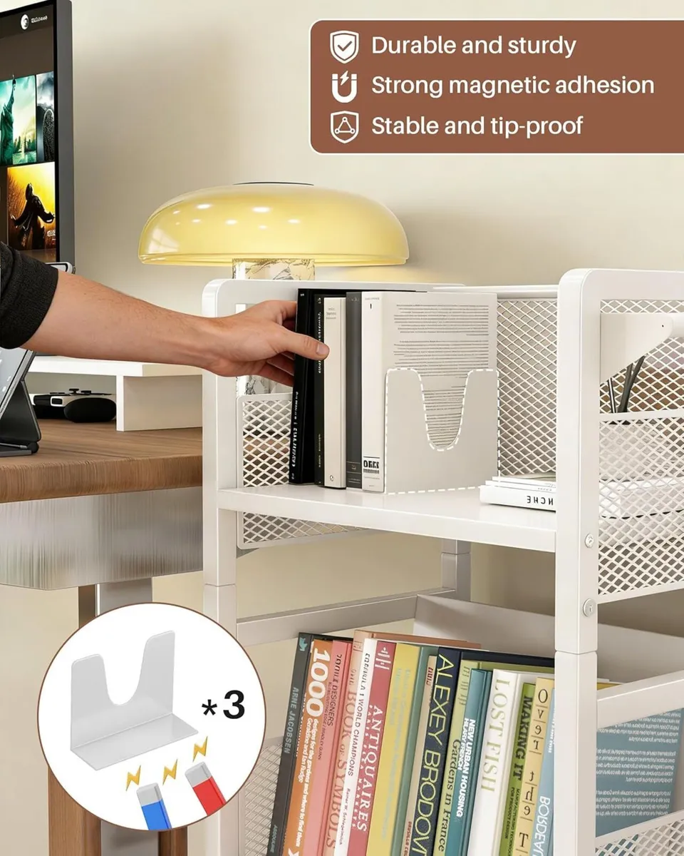 Mobile Bookshelf with Wheels Rolling Bookcase - Image 4