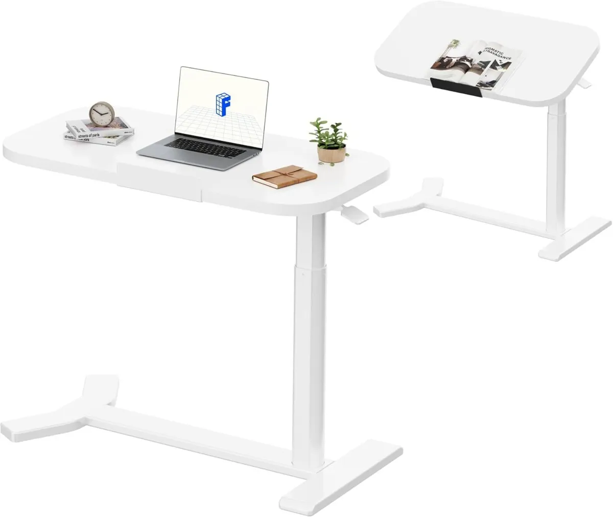 Overbed Table with Wheels Adjustable Height - Image 1