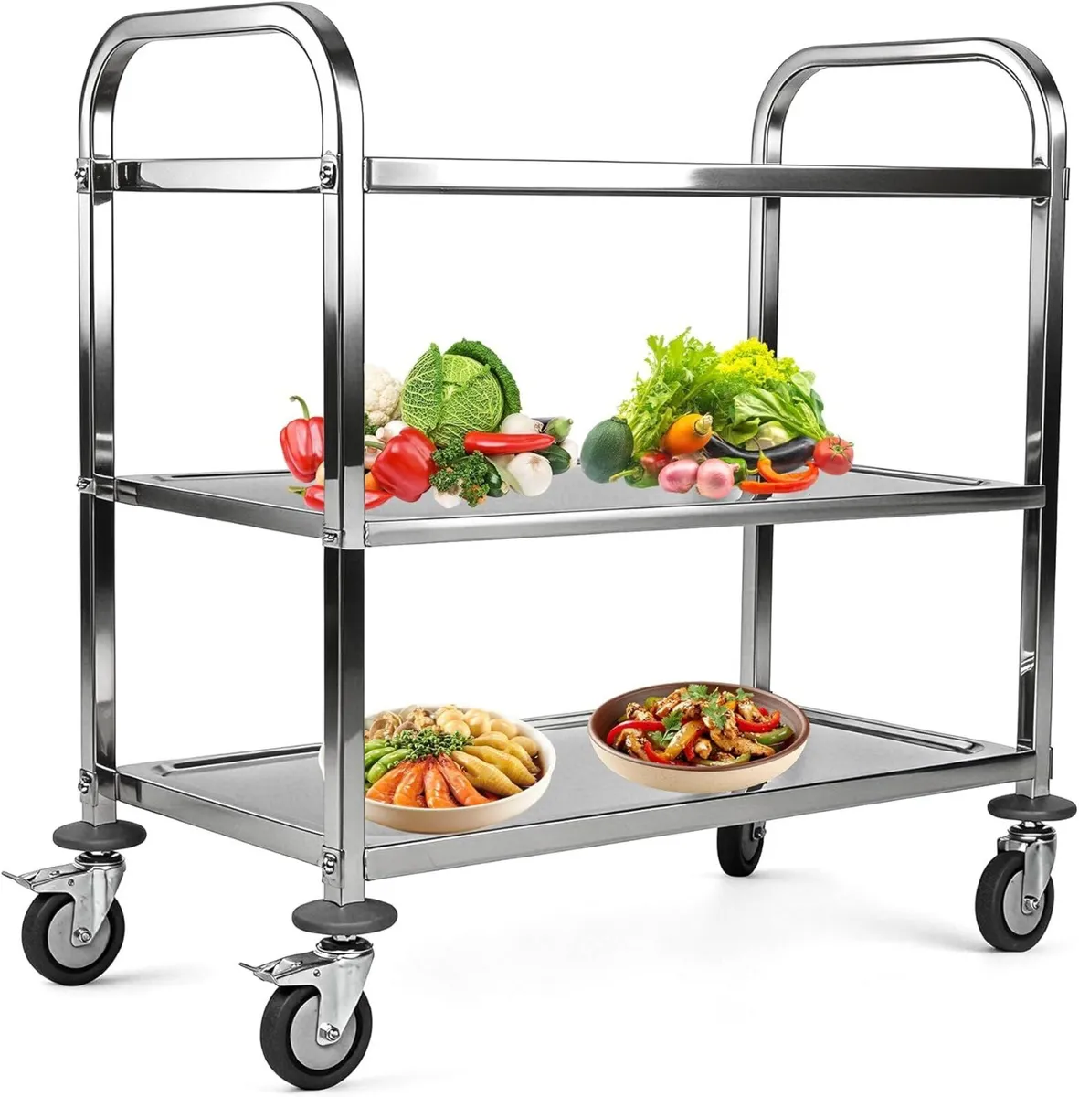 3 Tier Stainless Steel Catering Trolley Kitchen - Image 1