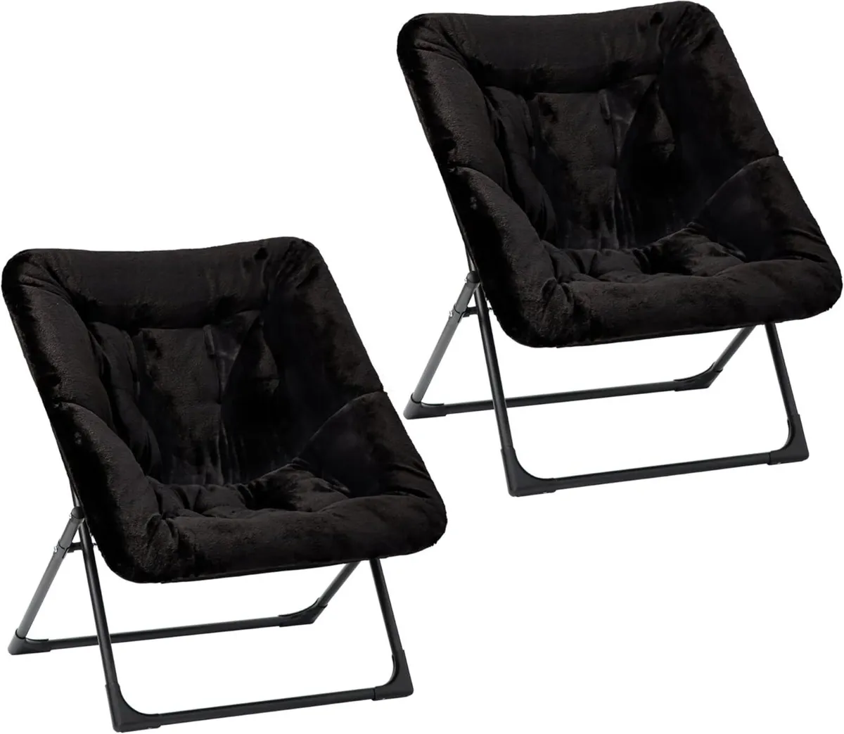 Comfy Saucer Chair for Adults Soft Faux Fur (Set - Image 1
