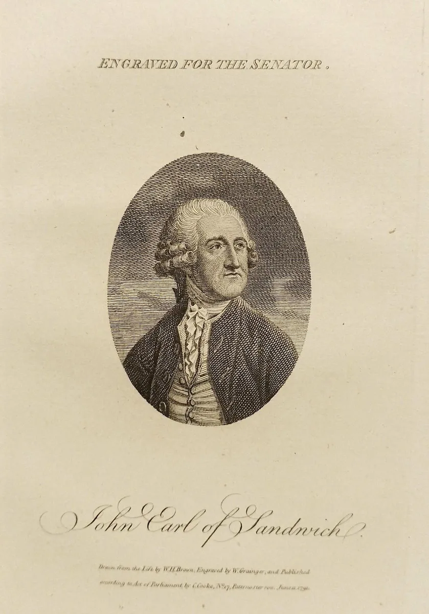 John Earl of Sandwich 1791 Engraving - Image 1