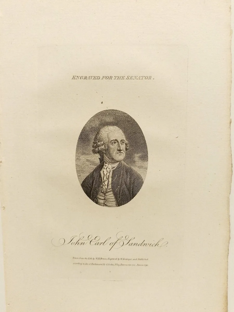 John Earl of Sandwich 1791 Engraving - Image 2