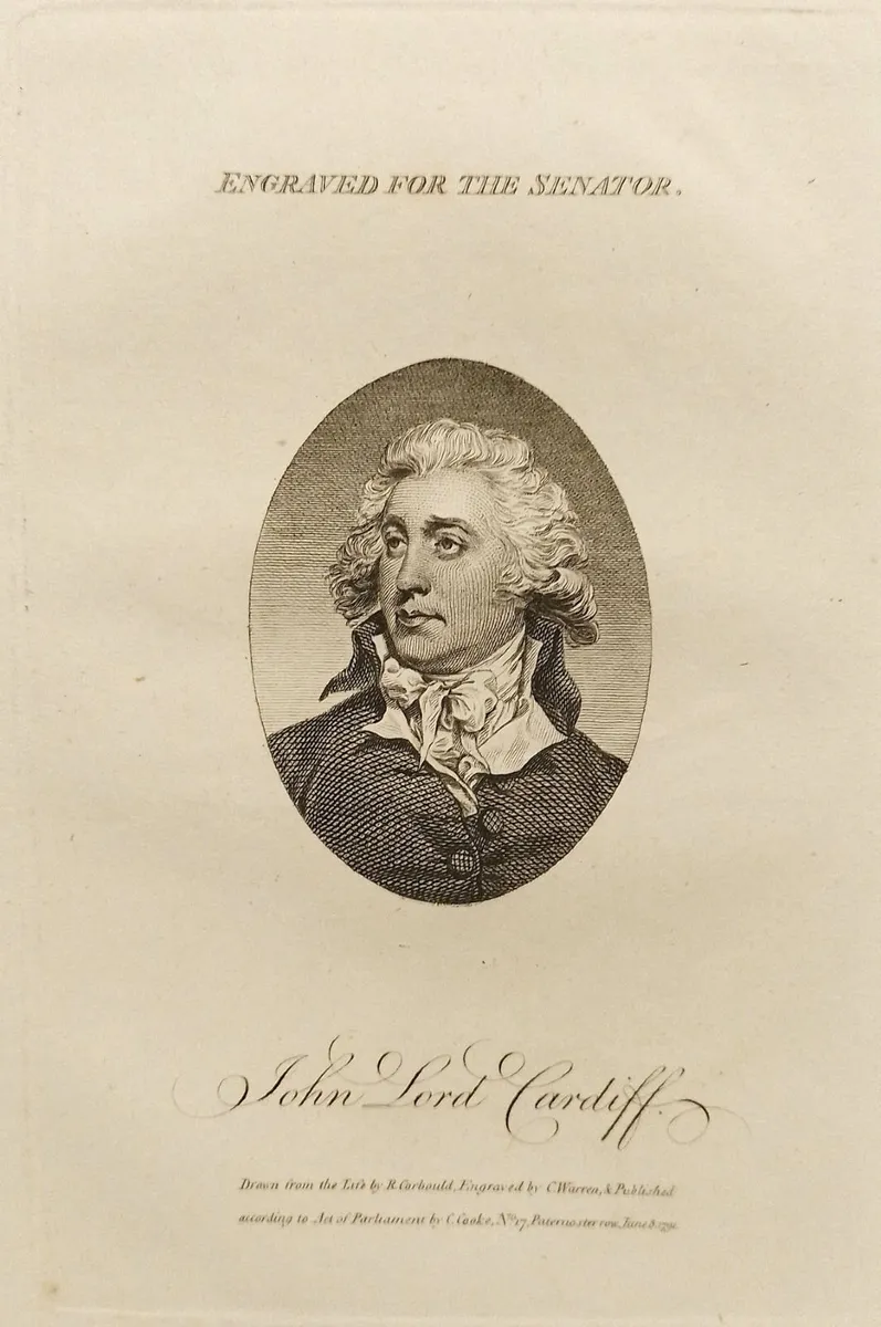 John Lord Cardiff 1791 Georgian Engraving - Image 1