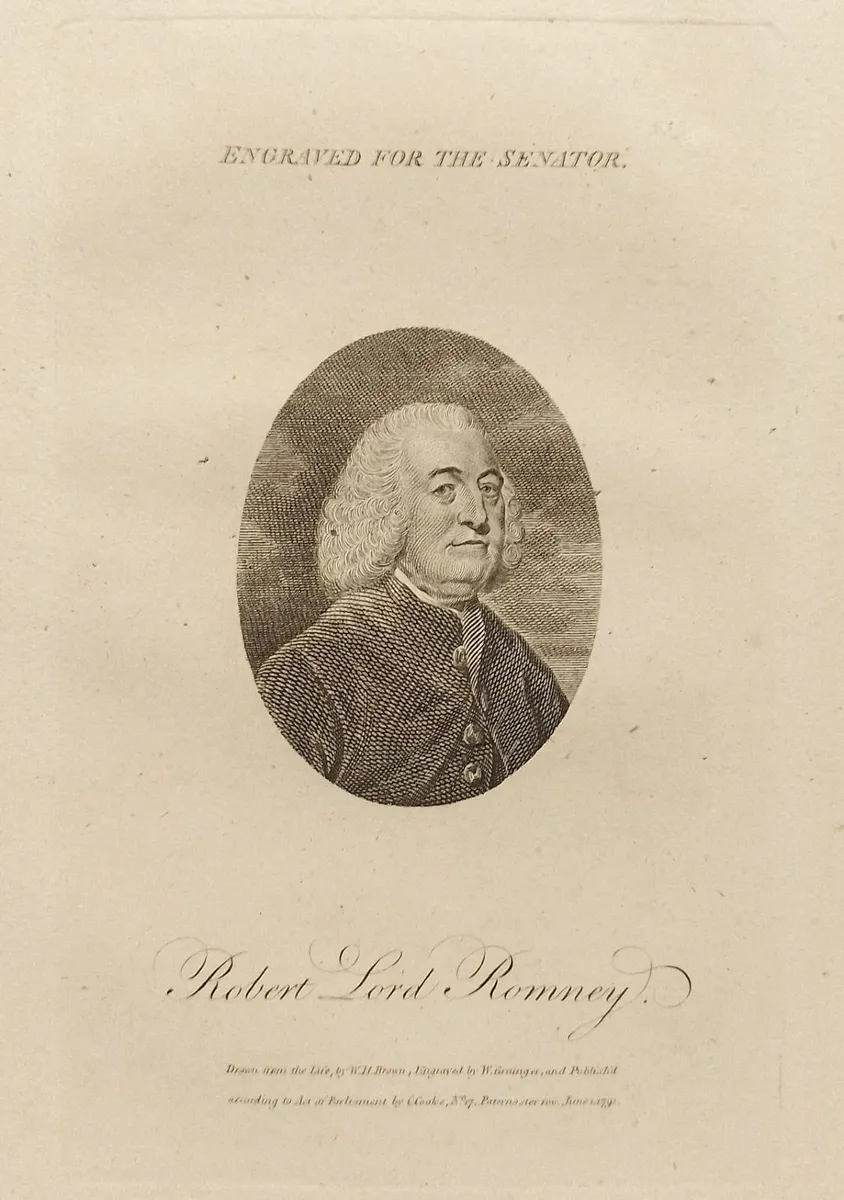 Robert Lord Romney 1791 Copper Plate Engraving - Image 1
