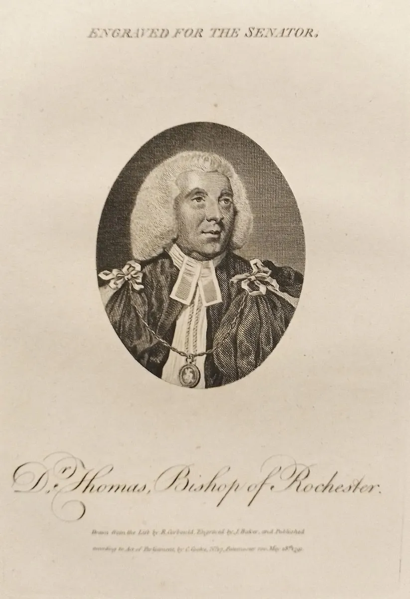 Bishop of Rochester 1791 Georgian Engraving - Image 1