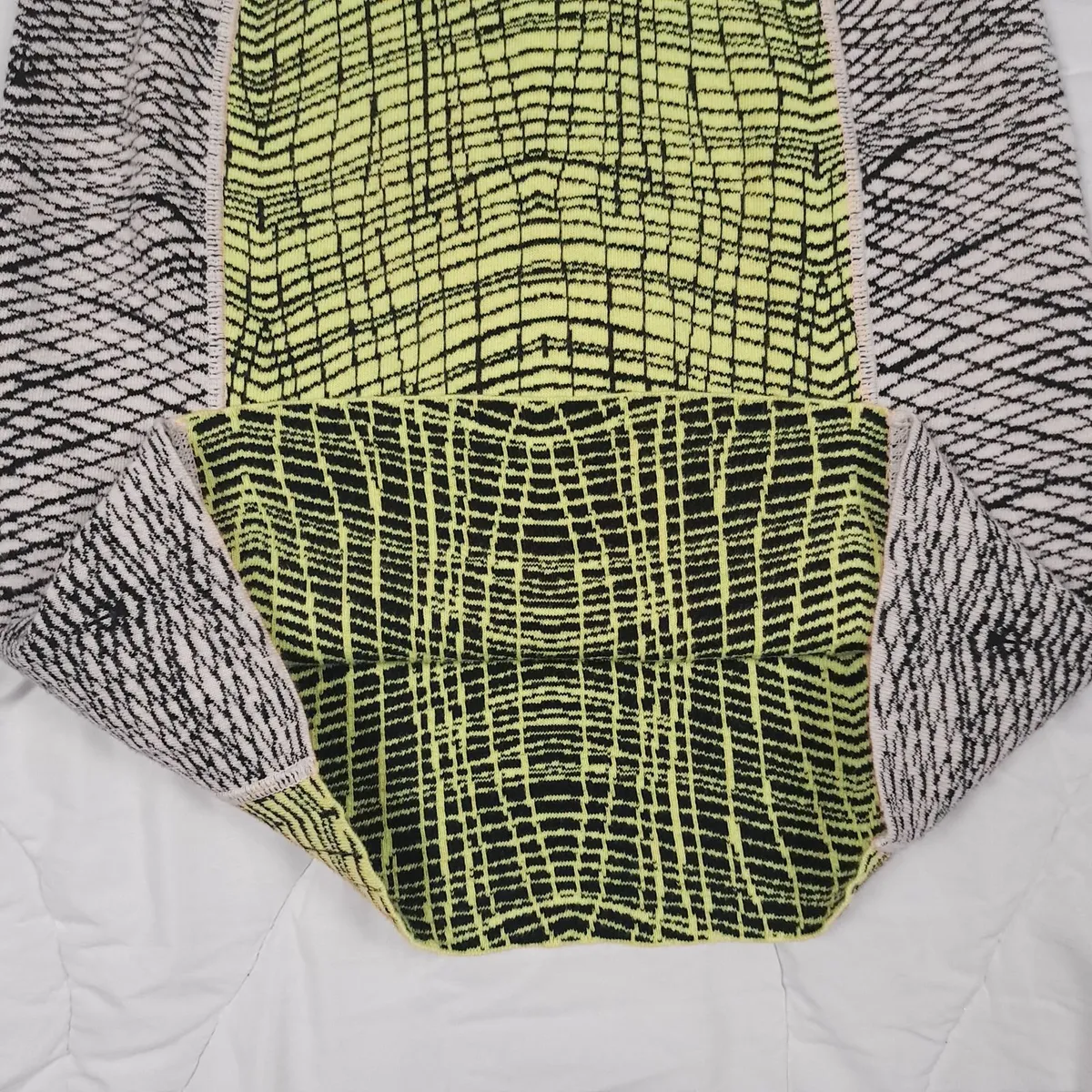 Kenzo Neon Yellow Lime Geometric Mini Skirt M - Image 4