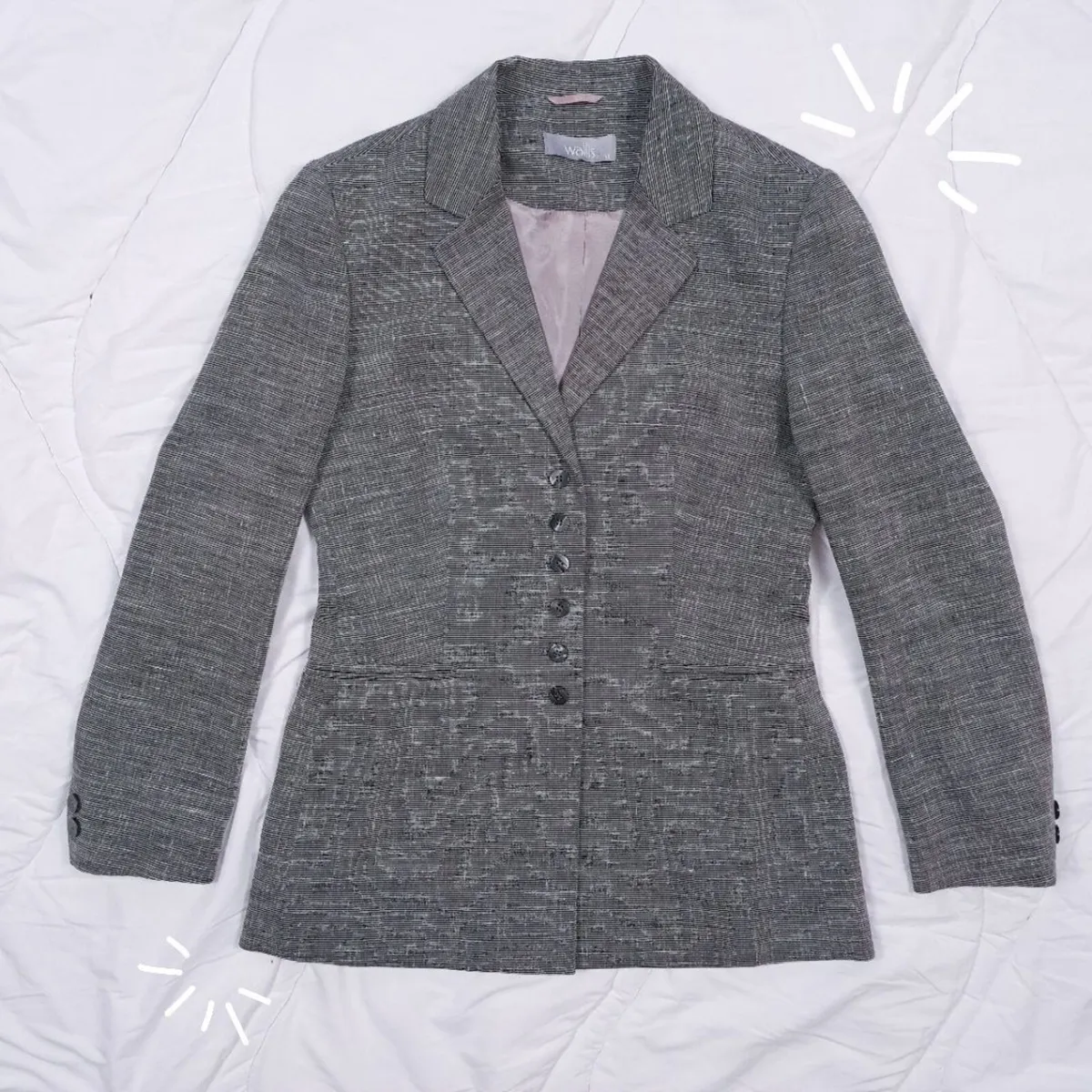 Wallis Grey Linen Blend Jacket Blazer 10UK/38EU - Image 1