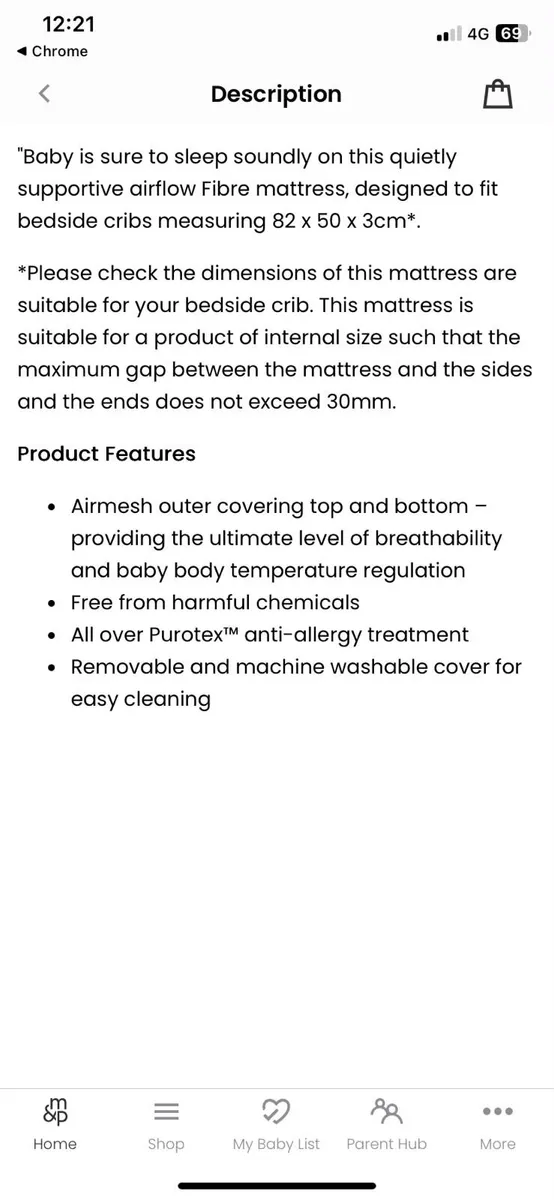 Airflow fibre mattress mamas & papas - Image 3