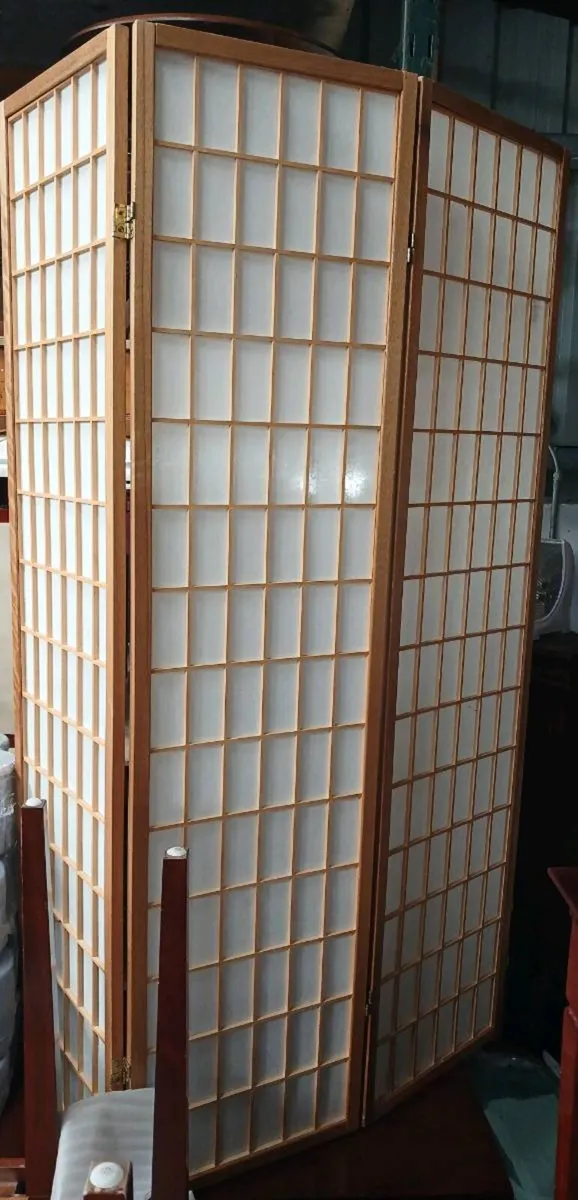 3-panel wooden room screen divider