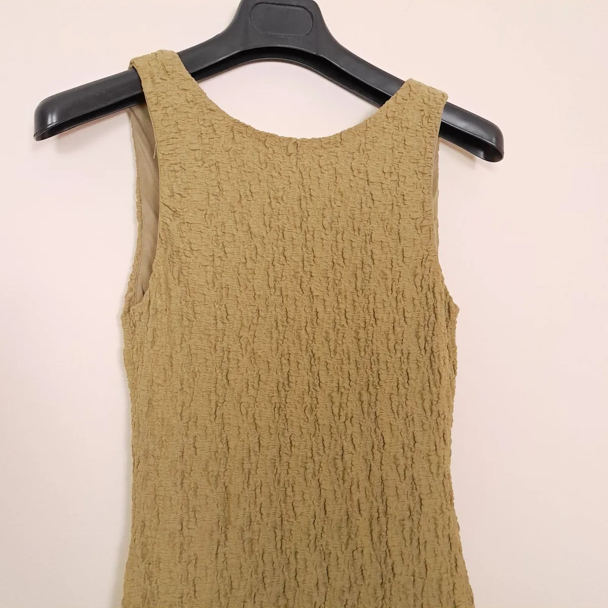 Subtitled Green Tan Crinkle Maxi Dress XS - Image 4