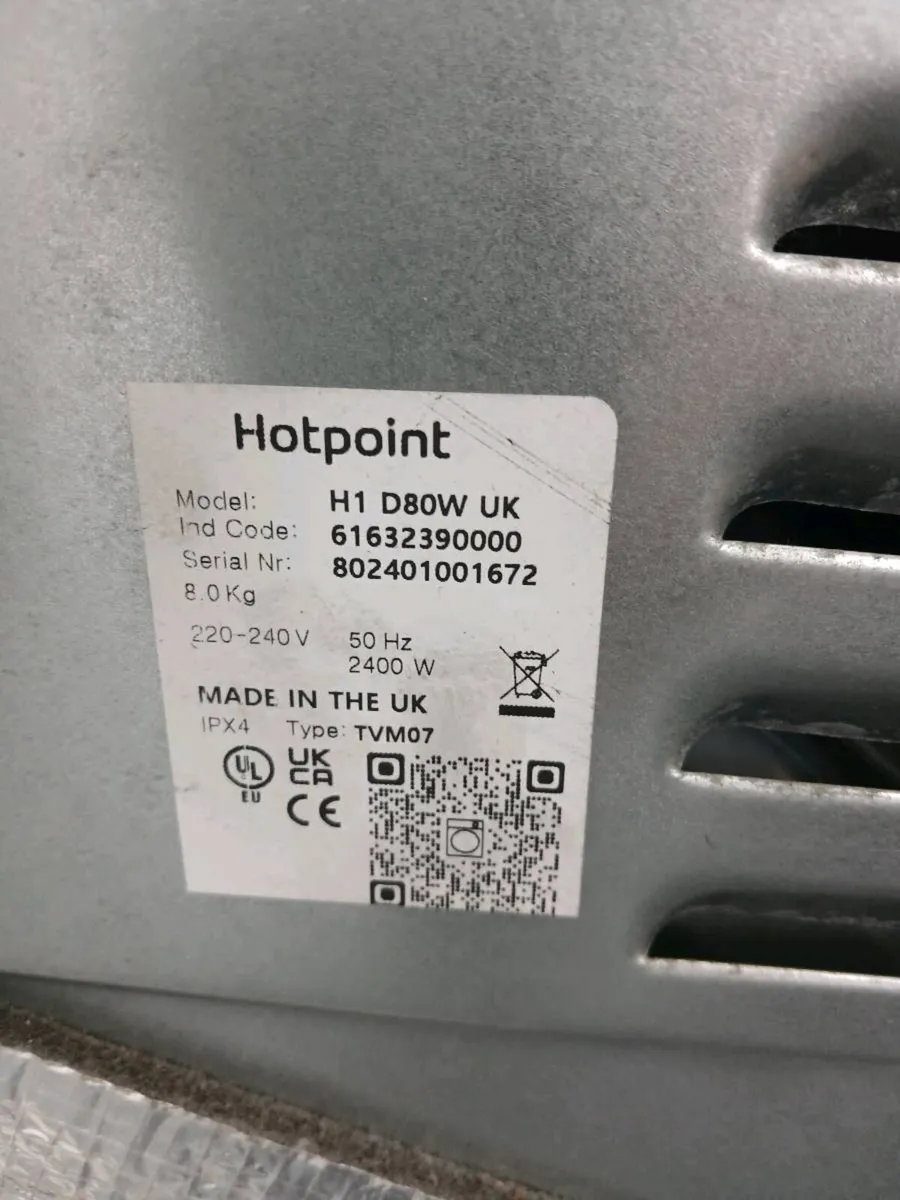 Hotpoint 8kg VENTED tumble dryer - Image 3