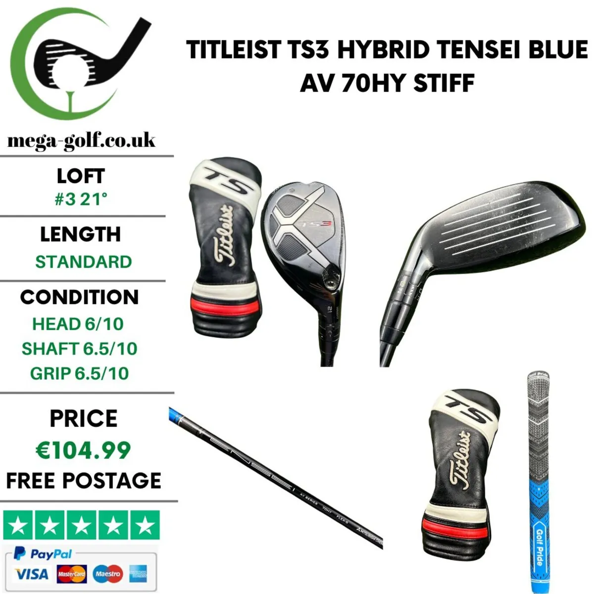 Titleist TS3 Hybrid / #3 21° / Stiff - Image 1