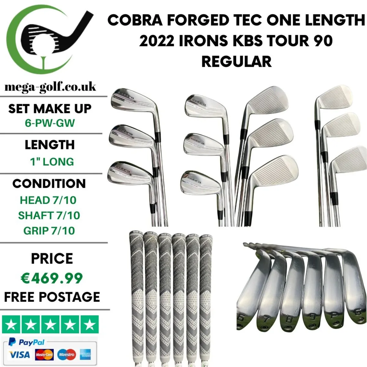 Cobra Forged Tec One Length 2022 Irons / 6-Pw-Gw - Image 1