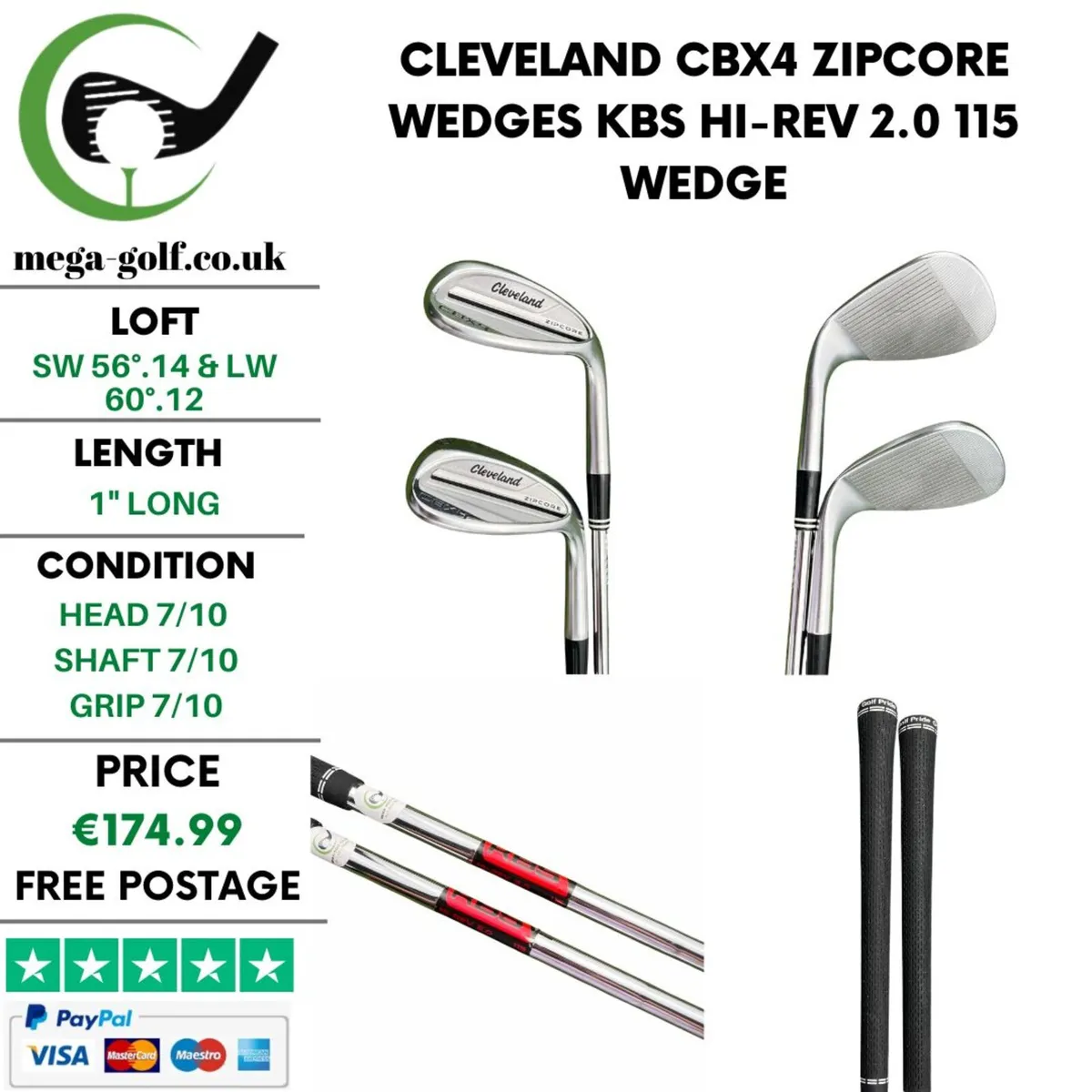 Cleveland CBX4 Zipcore Wedges Sw 56° & Lw 60° - Image 1