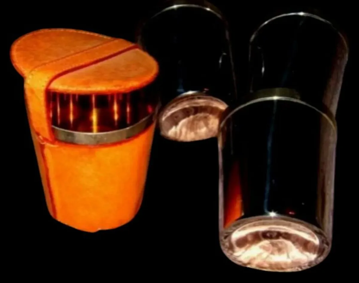 Vintage Harrods Stirrup Cups / Leather - Image 1