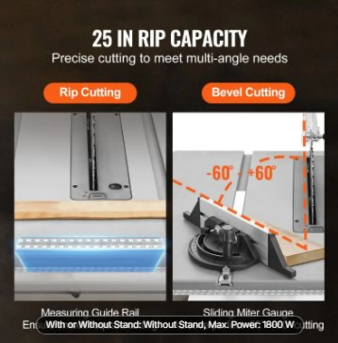 1800 W Table Saw Electric Cutting Machine - Image 2