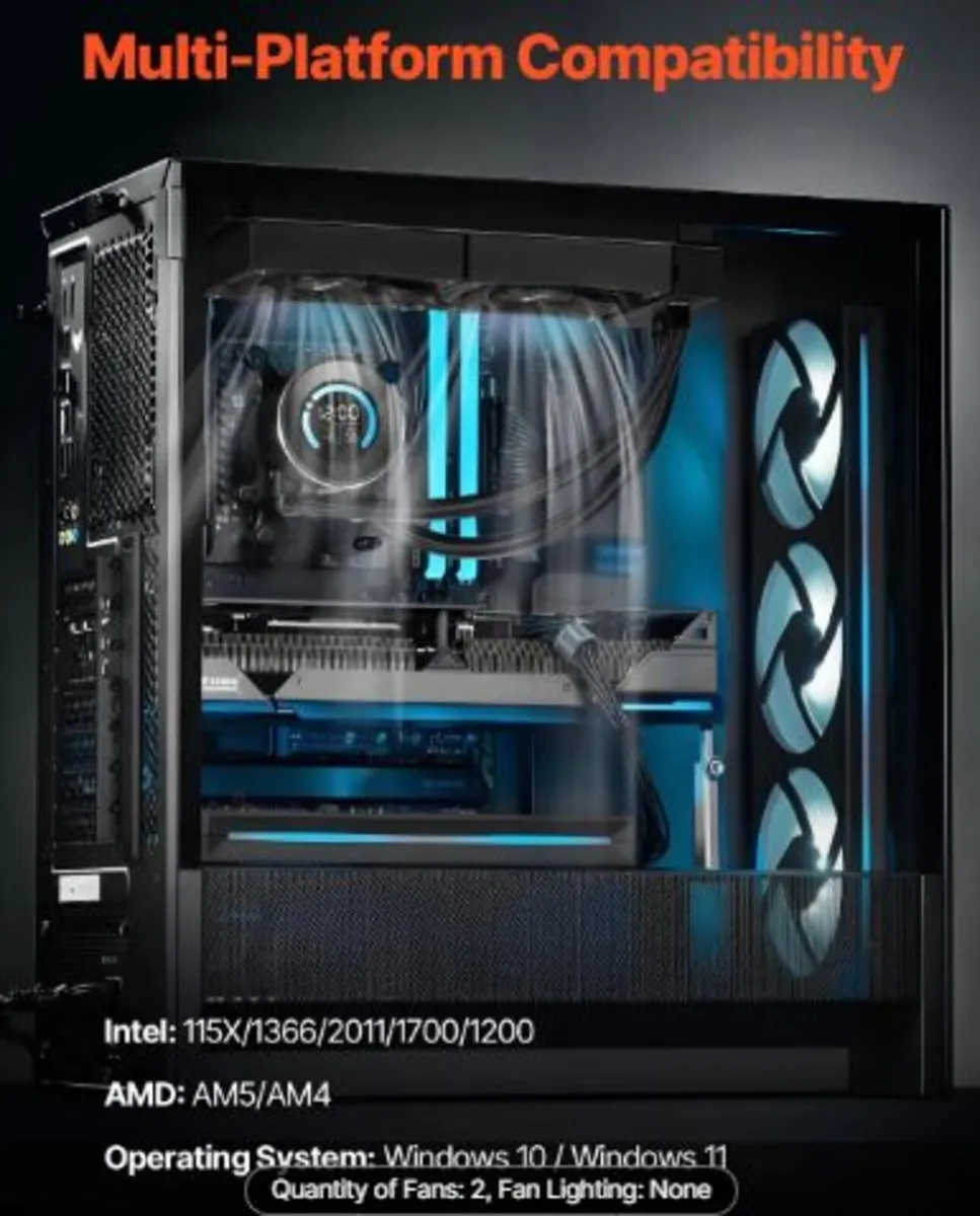 CPU Liquid Cooler, AIO CPU Water Cooler - 120mm - Image 2