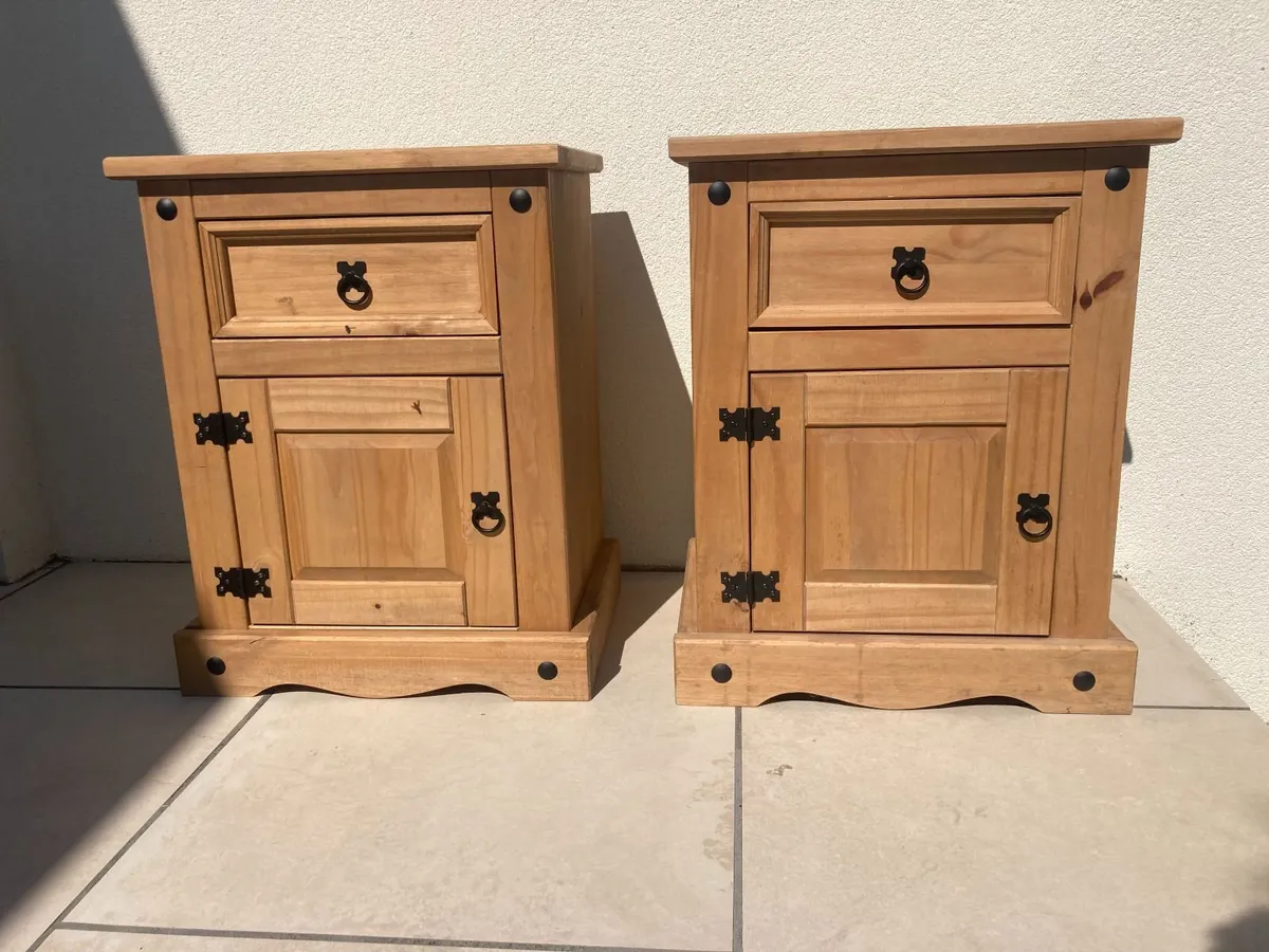 Bedside Lockers x 2 - Pine - Image 2