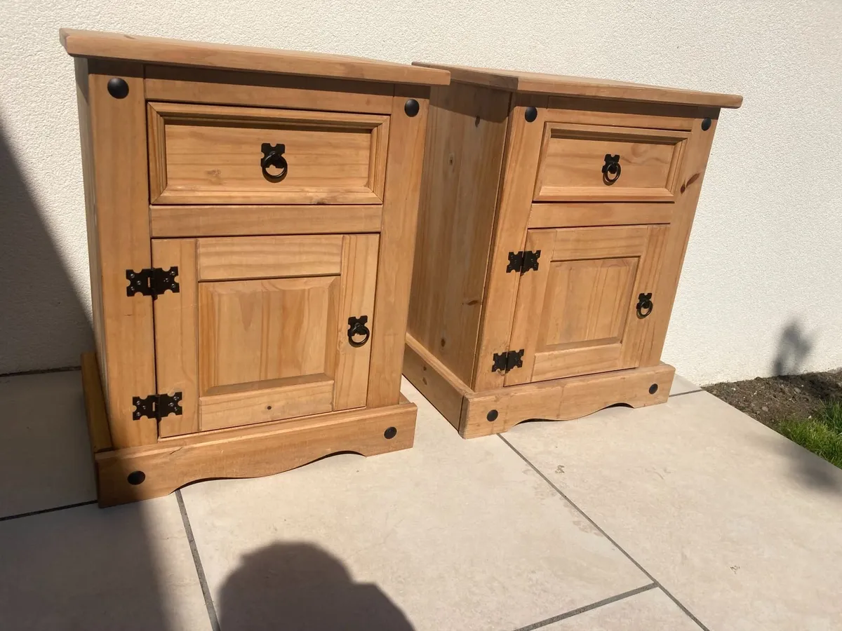 Bedside Lockers x 2 - Pine - Image 3