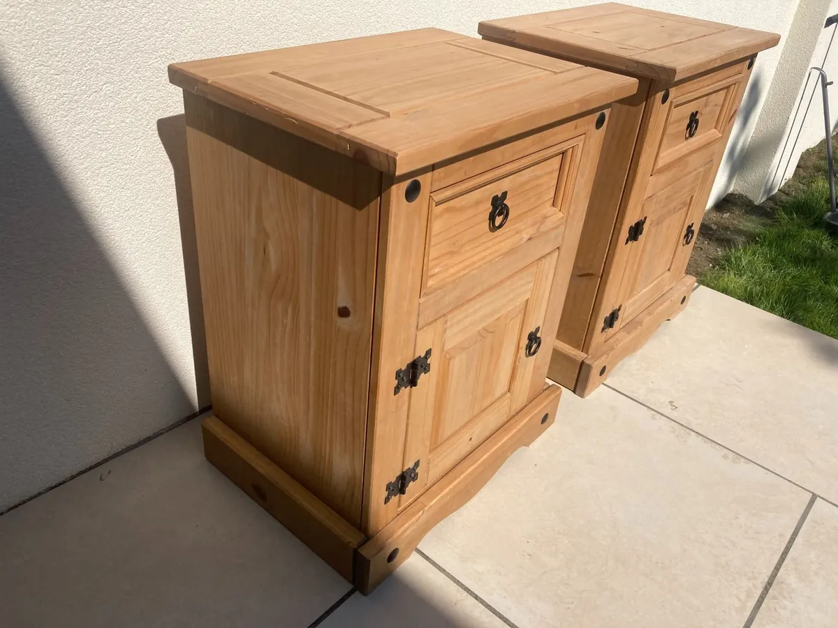Bedside Lockers x 2 - Pine - Image 4