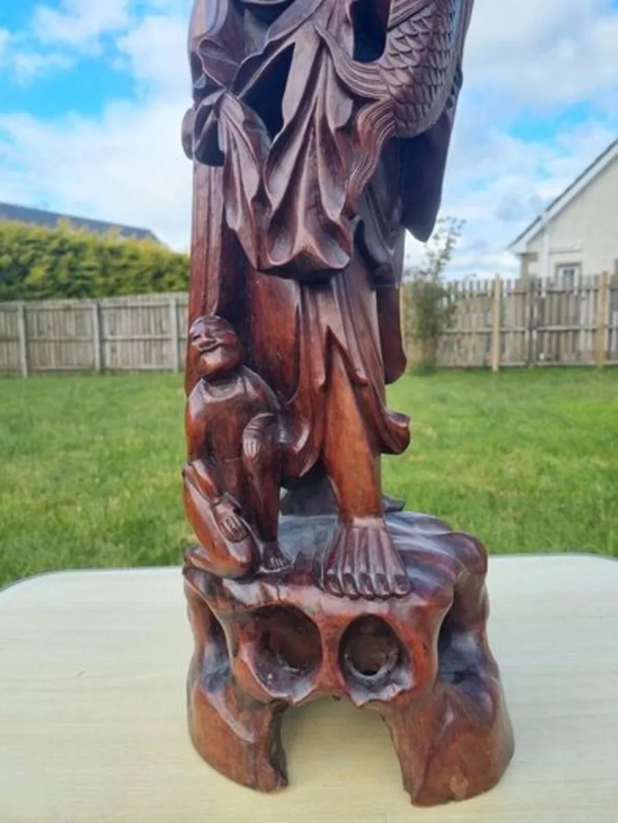 Large Chinese Antique Wooden Sculpture - Image 3
