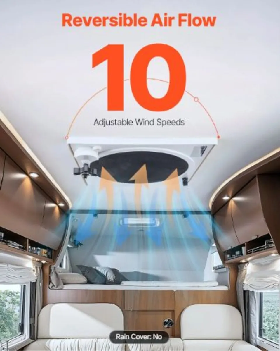 RV Vent Fan,14 inch RV Roof Vent Fan 12V,Powerful - Image 2