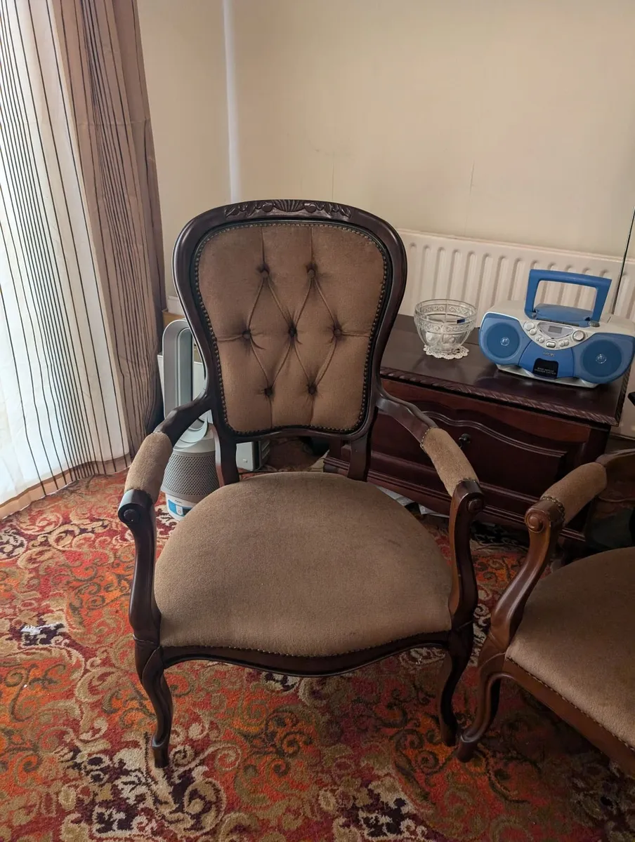 French Victorian Solid Mahogany chair set - Image 2