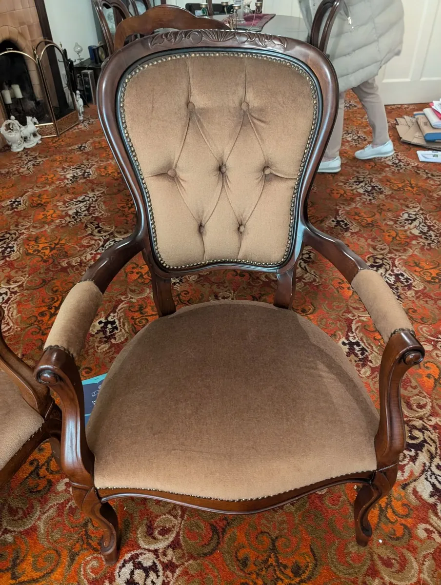 French Victorian Solid Mahogany chair set - Image 4