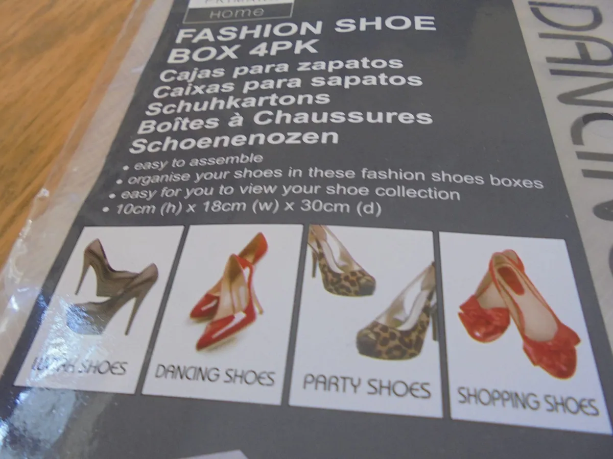 Pkt. of 4 Shoe Storage Boxes for Sale - Image 3