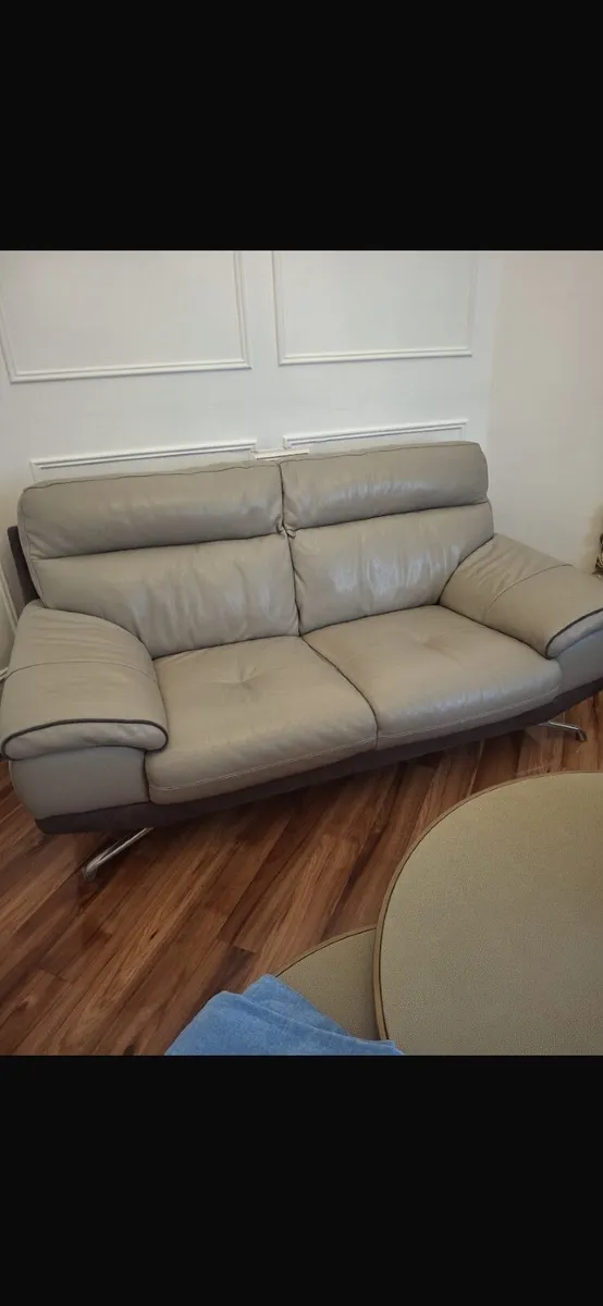 Living room bundle sofa & pouf for sale - Image 1