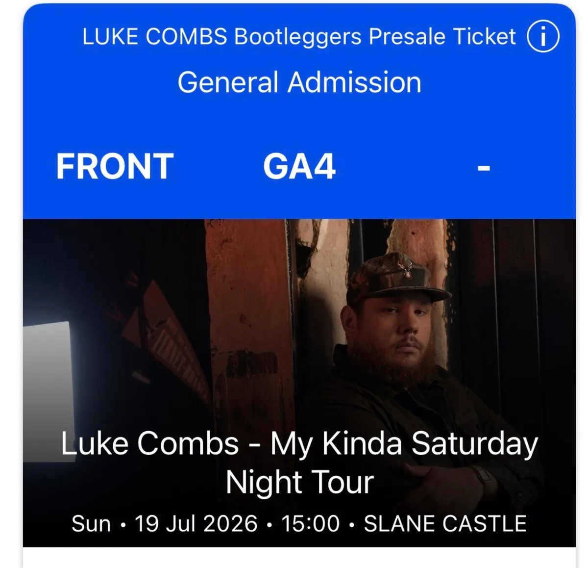 4 x Front Row Luke Combs