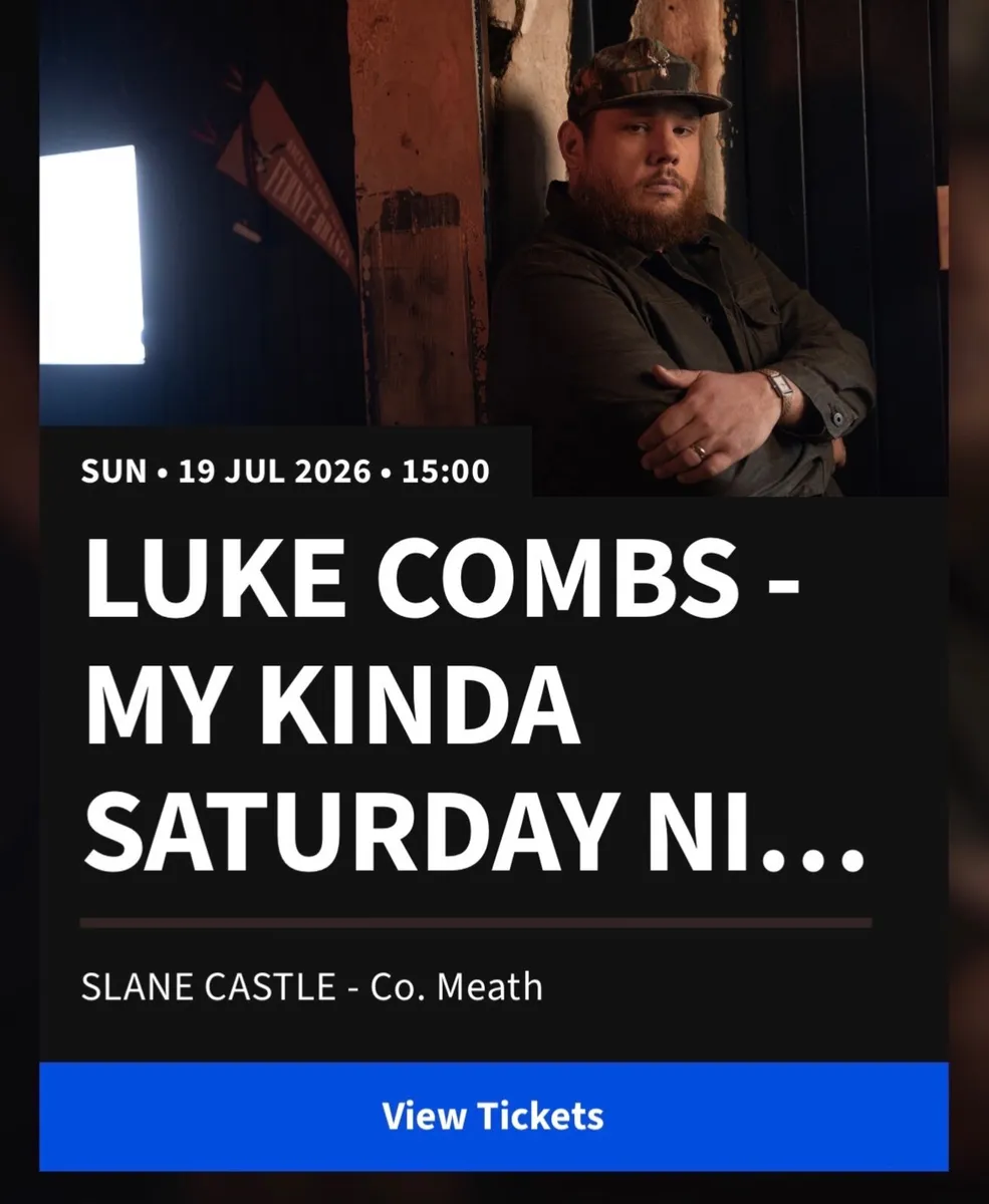 2 Luke Combs Sunday Slane Tickets