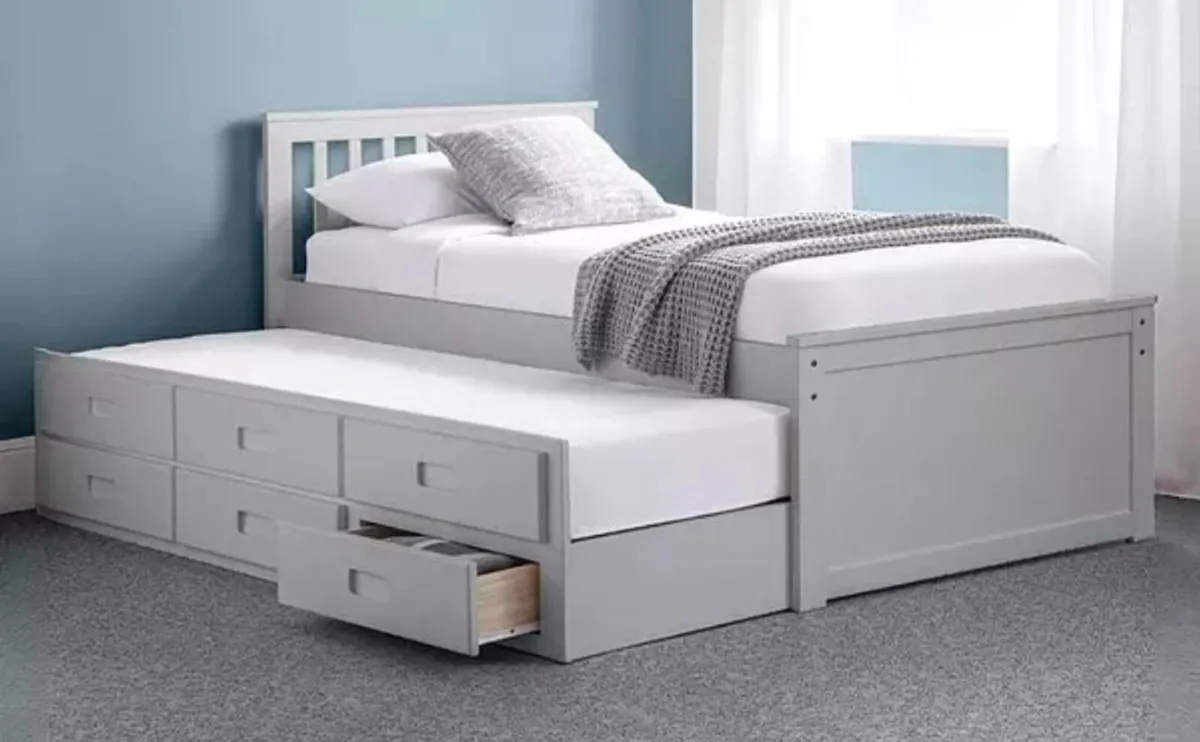 Single bed frame with storage