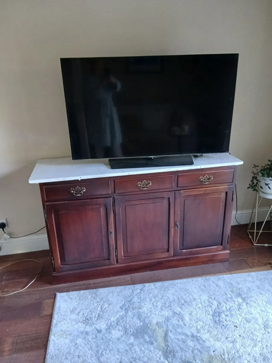 Mahogany Cabinet with Marble Top - Image 1