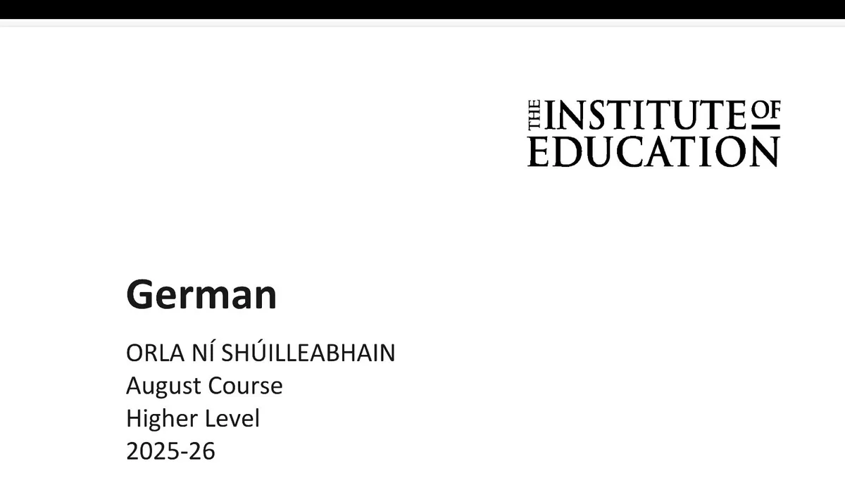 Institute of education h1 German notes