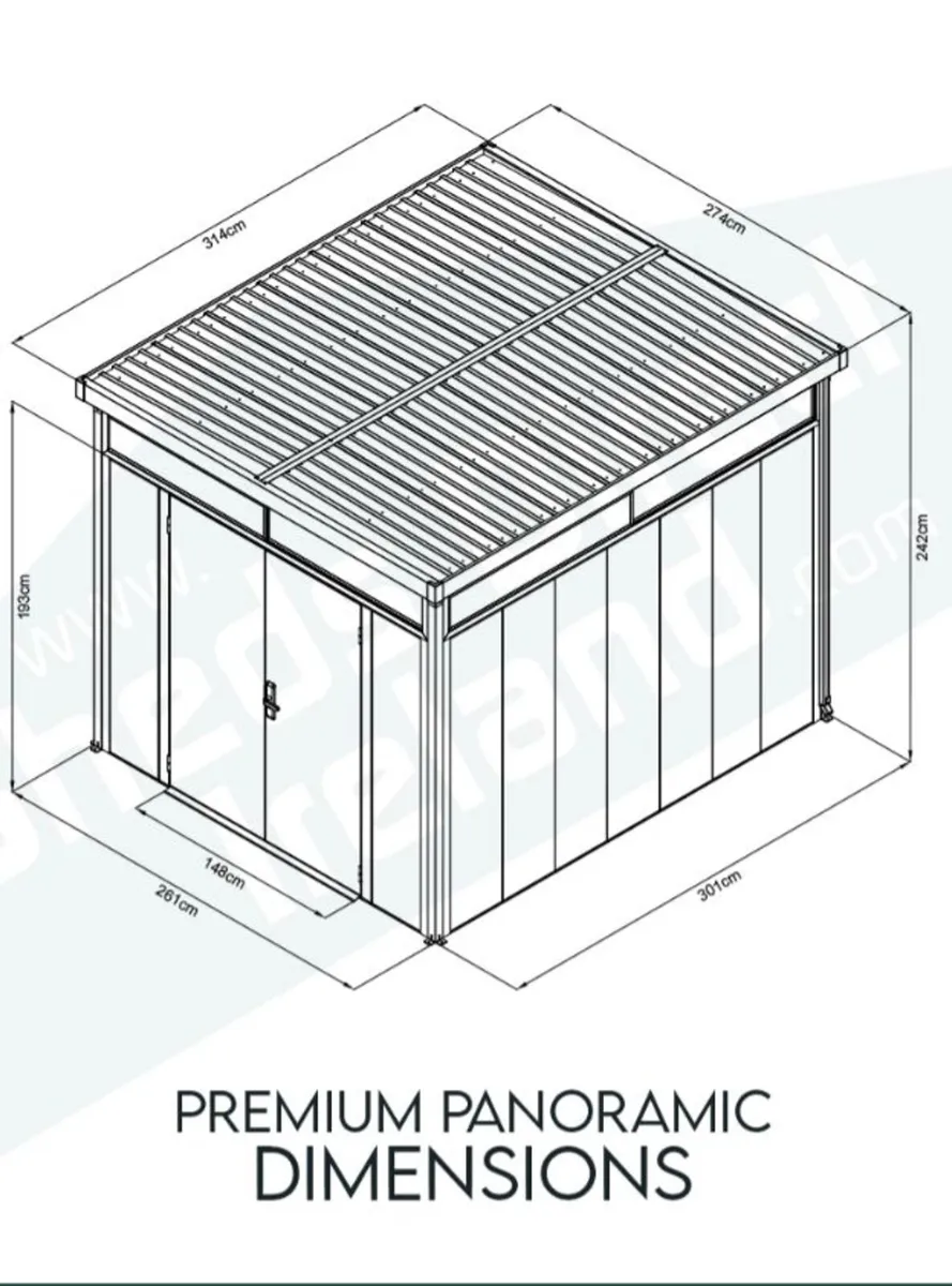 *NEW* Premium Panoramic Shed 9ft x 10ft - Image 2