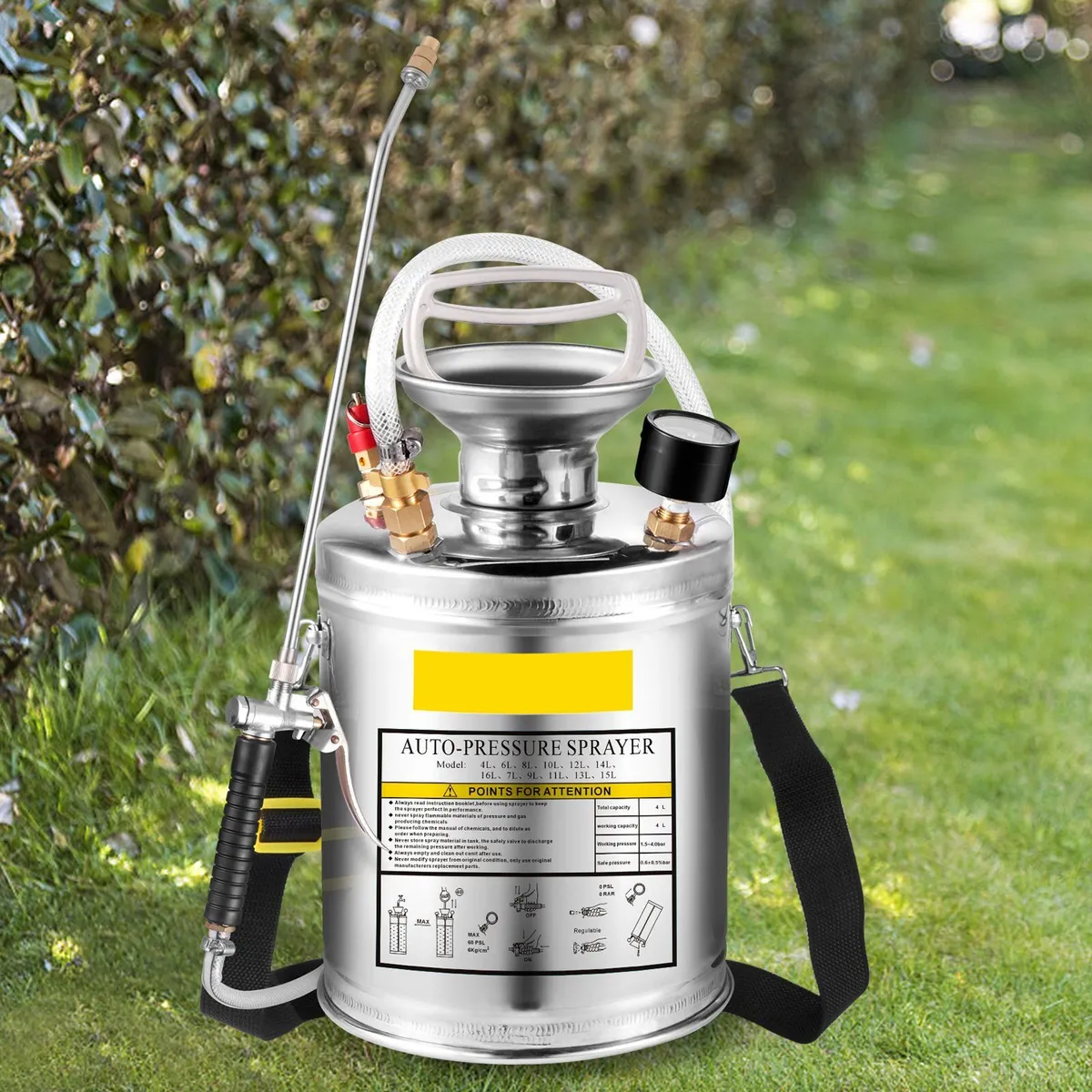 4L, 1 Gallon Stainless Steel Hand-pumped Sprayer - Image 4
