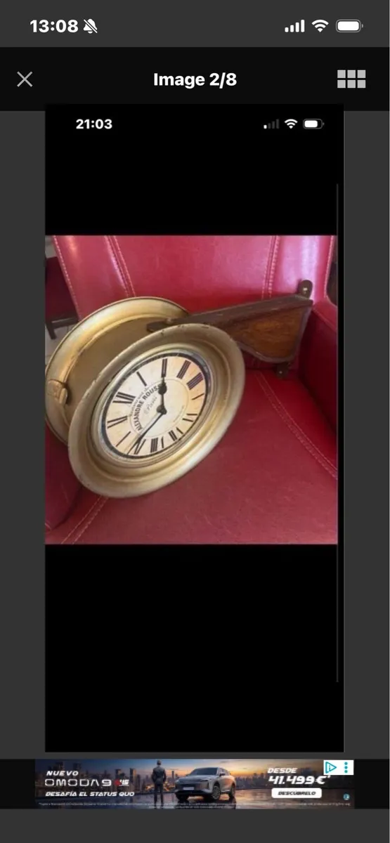 Large Brass Double Sided Wall Clock - Image 2