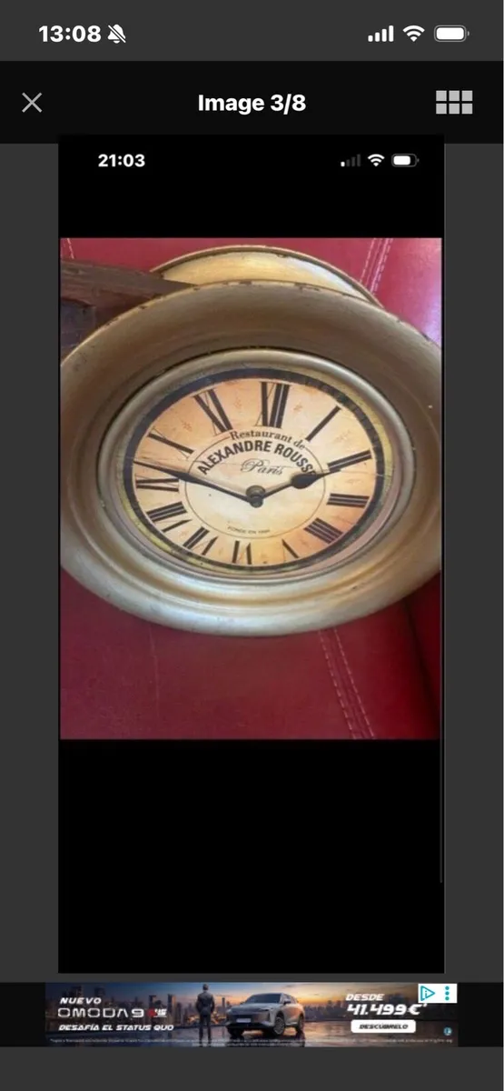 Large Brass Double Sided Wall Clock - Image 3