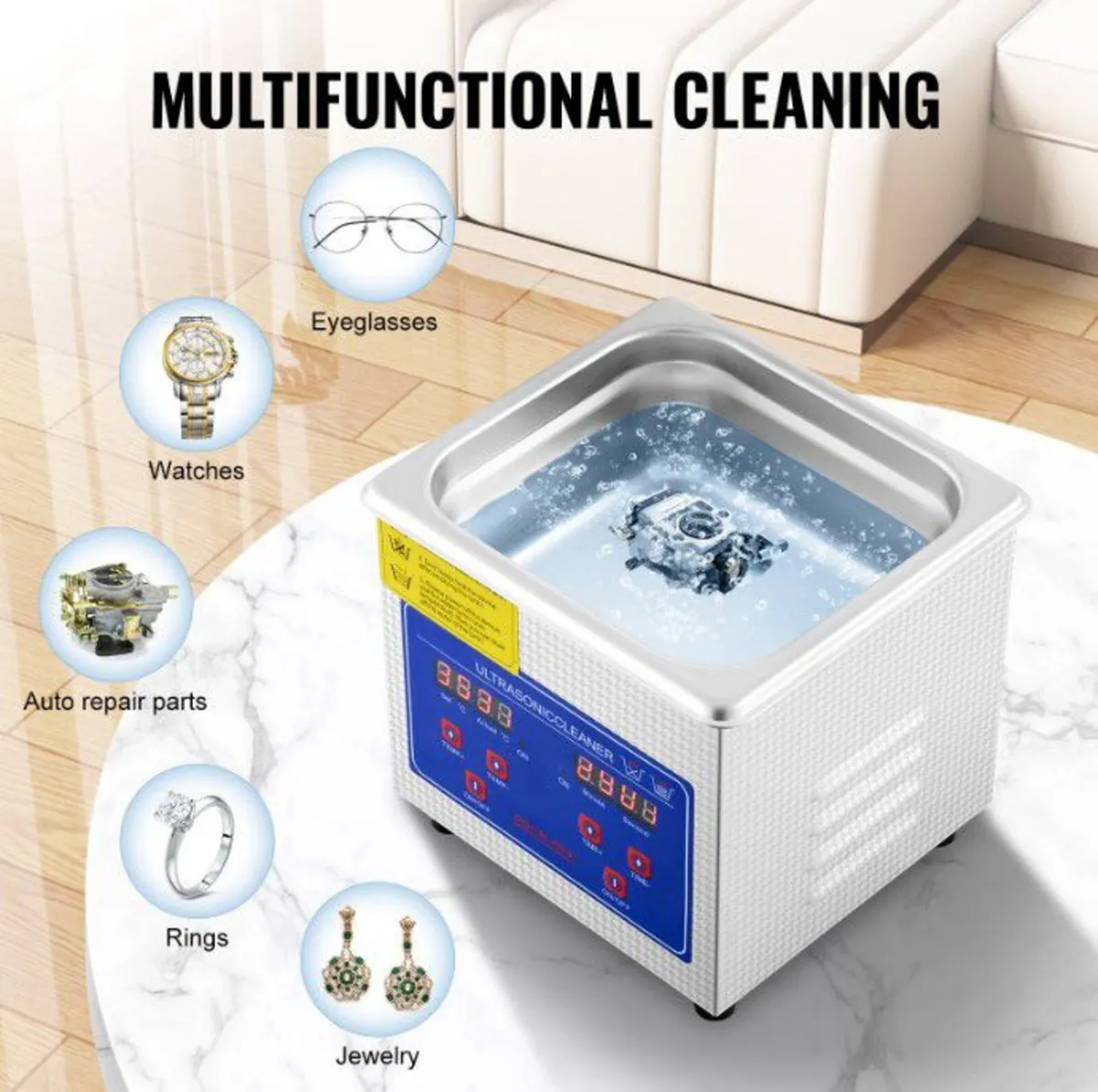 1.3L Stainless Steel Ultrasonic Cleaning Machine - Image 2