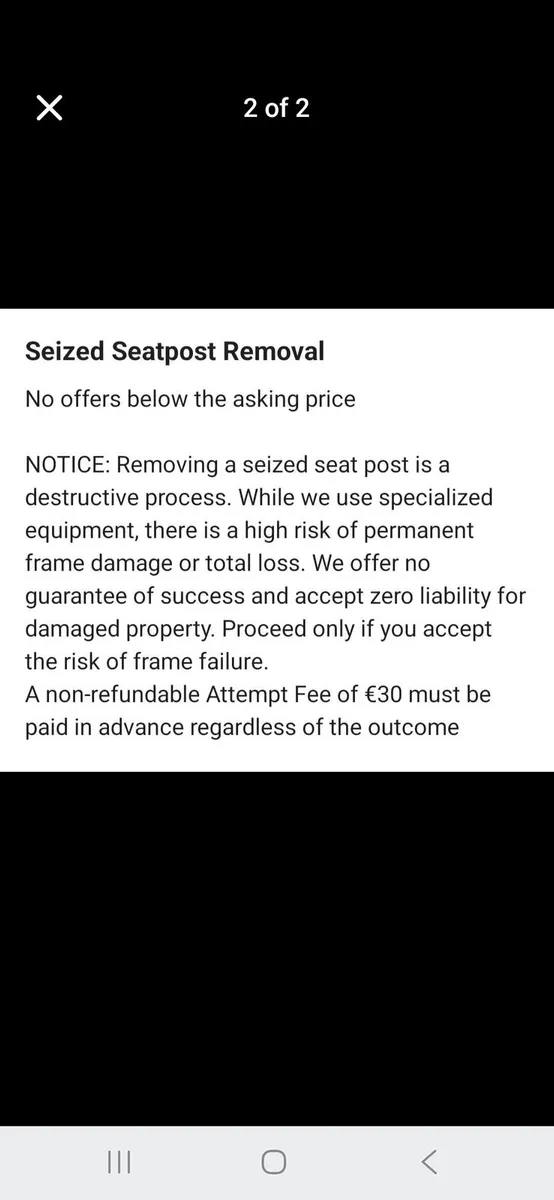 Seized Seat Post Removal - Image 2