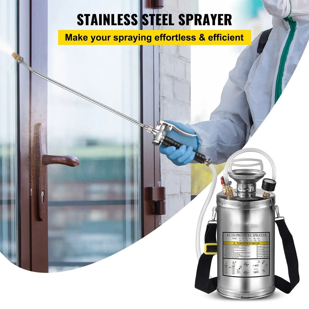 6L, 1.5 Gallon Stainless Steel Hand-pumped Sprayer - Image 2