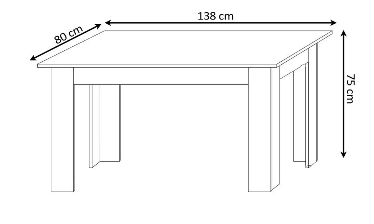 6 Seater Wooden Dining Table Set, Nordic Style Oak - Image 4